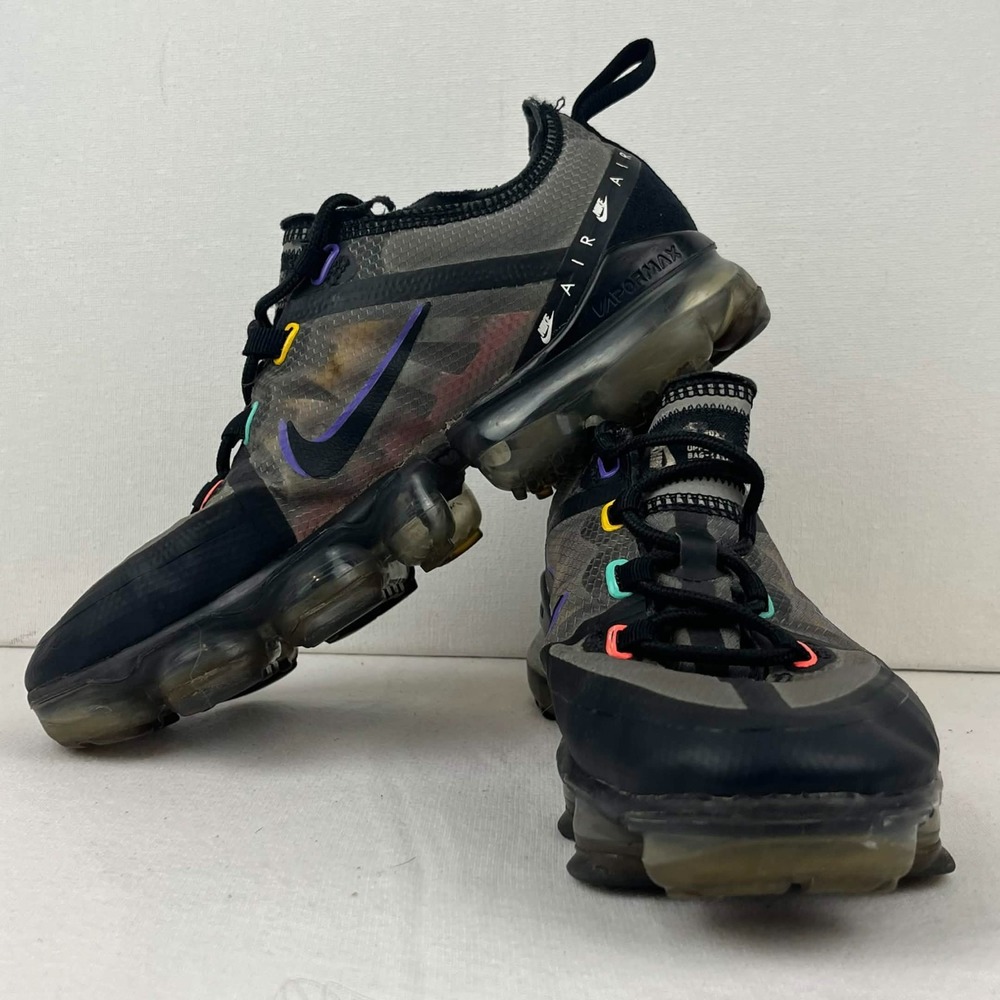 GUC Nike Air VaporMax 2019 GS Black Multi Sneakers Youth Size 4.5Y - Picture 8 of 11